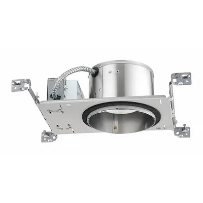 JUNO LIGHTING Recessed Down Light: Airtight New Construction, 6 in Dia, 600 lm, 3500K - New Construction Recessed LED Downlight Housings