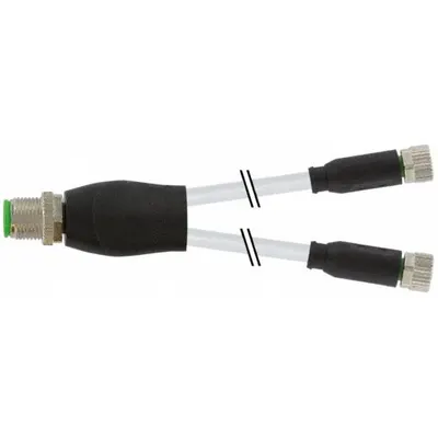 MURRELEKTRONIK M12 x M8 Y-Distributor Cordset, PVC, Gray, 0.6 m - M12 x M8 Y-Distributor Cordsets with PVC Jacket for Flexing Applications