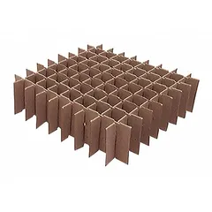 This fiberboard cell divider organizes and separates samples inside cold storage boxes. It measures 6 inches in overall length and width, and is compatible with the NBOX2 model. Used in laboratory freezers or refrigerators to maintain orderly specimen storage.
