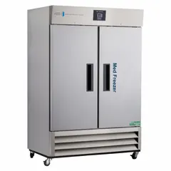 This upright pharmacy freezer provides 49 cu ft of storage capacity with a temperature range of -25°C to -15°C. It features an auto defrost method to minimize maintenance. Suitable for storing temperature-sensitive materials in laboratory and pharmacy settings.
