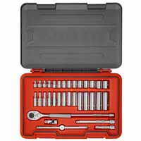 PROTO Socket Set: 3/8 in Drive, 34 Piece, Metric, 6 mm to 19 mm (MPN J52234S)