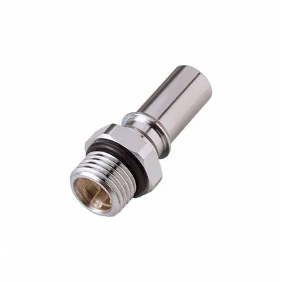 CPC Quick Connection Coupling: Straight, 3/8 in Pipe Size, Cool Blue, Quick Disconnect - Chrome-Plated Brass Quick-Disconnect Tube Fittings