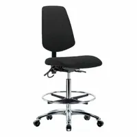 ESD Task Chair: Fabric, Armless, Ht Range 26 1/4 in to 36 in, 18 1/2 in Seat Wd, 17 in Seat Dp (MPN BR-ESD-FHBCH-MB-CR-T0-A0-CF-EC-ESDBLK)