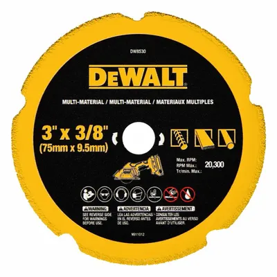 DEWALT Diamond Saw Blade: Cement/Drywall/Fiber Cement/Fiberglass/Metal/Plastic, 3 in Blade Dia. - Metal-Cutting Blades