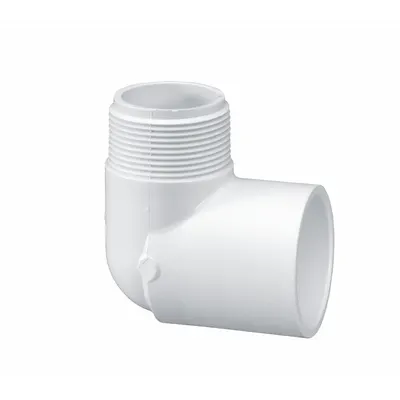 LASCO Pipe Elbow: Schedule 40, PVC, 3/4 in x 3/4 in Size, Socket x Threaded, Female x Male NPT - Schedule 40 Pipe Fittings
