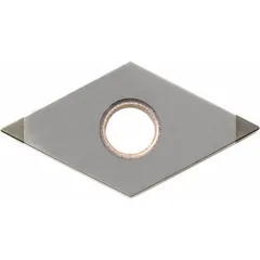 This diamond indexable turning insert is designed for precision machining of non-ferrous materials such as aluminum alloys, copper, and plastics. It is suitable for turning, boring, and facing operations, delivering high surface finish and extended tool life in high-speed finishing applications.