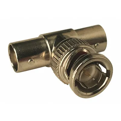 VITEK Coaxial T Connector: Male, Connector, Silver, Crimp-On, RG-59, T-Connector - BNC Coaxial Connectors