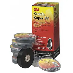 Vinyl rubber electrical tape rated for 600 V. Each roll is 3/4 in wide, 36 yd long, and 8.5 mil thick. Suitable for insulating and protecting electrical wiring and connections in general purpose applications. Supplied in a 48-pack.