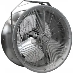 This non-oscillating fan head features a 26-inch blade diameter and a 1 hp motor for high-velocity air movement. It operates on three-phase power at 208 to 230/460V AC with a single speed. Suitable for spot cooling and ventilation in industrial settings such as factories, warehouses, and workshops.