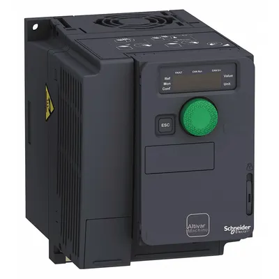 SCHNEIDER Variable Frequency Drive: In Phase Three, Out Phase Three, 1 hp, IP20, No Bypass - Schneider Altivar ATV320