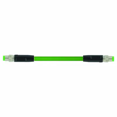 MURRELEKTRONIK Cordset: Cat5, M8 Male Straight x M8 Male Straight, 1.5 m Lg, PUR, Green - M8 Connector to M8 Connector Ethernet Cordsets