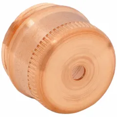 Machine shield cap for Thermal Dynamics SL60/100 series plasma torches. Rated for 60 A operation. Protects the nozzle and constricts the plasma arc in automated plasma cutting systems.