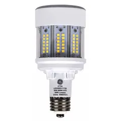 Medium screw base (E26) high-output LED lamp, 21 W, 4000K color temperature, operates on 120 to 277V. Designed for direct replacement of HID lamps in commercial and industrial fixtures such as warehouses, parking garages, and manufacturing areas.
