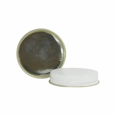 QORPAK Lab Bottle Caps: 48 mm Dia, White, Tinplate, Aluminum Foil/Pulp - Screw On Caps