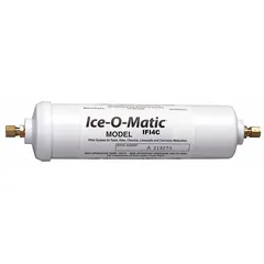 Inline water filter for ice machines and refrigerators. Reduces objectionable tastes using carbon media. Rated at 0.5 gpm. Overall height 4 in, diameter 2 1/2 in.