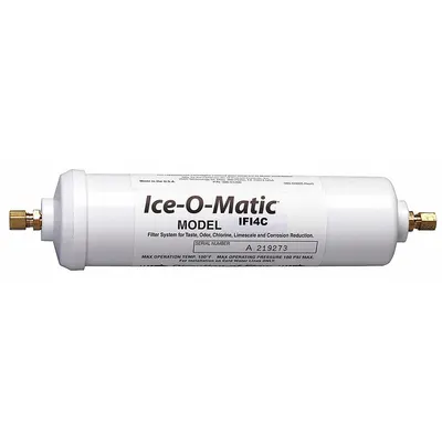 ICE-O-MATIC Inline Water Filter: 10 micron, 0.5 gpm, 4 in Overall Ht - Inline Ice Machine & Refrigerator Water Filters
