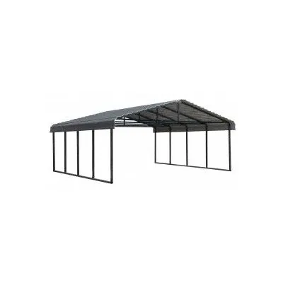 ARROW CPHC202007 Carport, 20 ft x 20 ft, Charcoal Roof, Black Frame - Carports