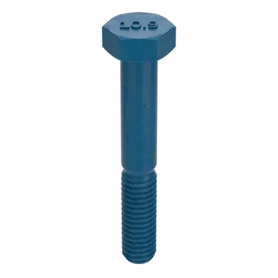 METRIC BLUE Hex Head Cap Screw: Steel, Class 10.9, Blue Phosphate, M8-1.25, Coarse - Class 10.9 Steel Hex Head Cap Screws
