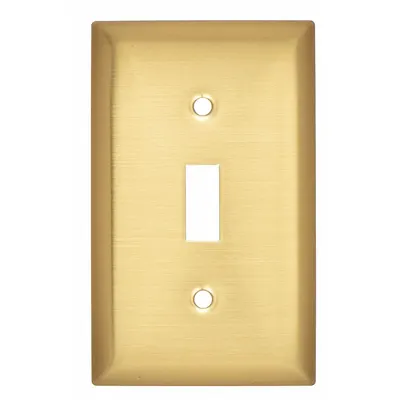 HUBBELL Wall Plate: Toggle, 1 Gang, Brass - General Purpose Wall Plates