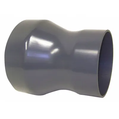 PLASTIC SUPPLY Duct Reducer: PVC, For 5 in_7 in Duct Dia, 8 3/4 in Overall Lg, 7 in Inlet Dia - Reducers