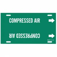 Pipe Marker: Compressed Air, Green, White, Fits 8 to 9 7/8 in Pipe O.D., 1 Pipe Markers, With Arrows (MPN 4033-G)