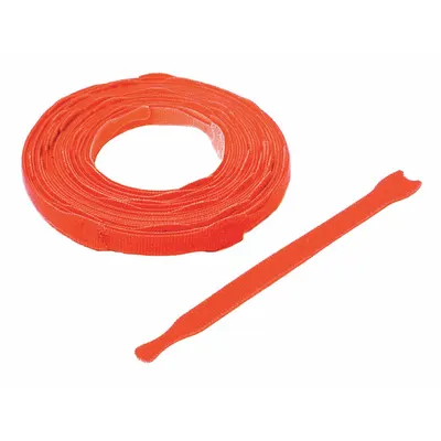 VELCRO BRAND Perforated Back to Back Strap: 8 in Lg, 2.00 in, 0.75 in Wd, Orange - Slotted Hook-and-Loop Cable Ties