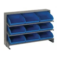 QUANTUM STORAGE SYSTEMS Bench Pick Rack: 36 in x 12 in x 27 in, 1 Usable Sides, 3 Shelves, 9 Bins (MPN QPRHA-209BL)