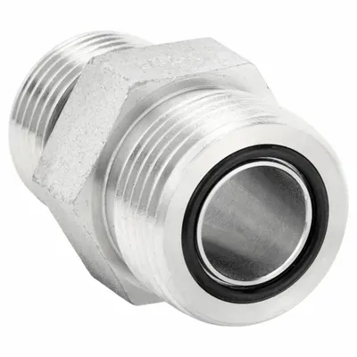 AEROQUIP Hydraulic Hose Adapter: 1/2 in x 1/2 in Fitting Size, Male x Male, ORS x ORB - ORS-to-ORB Steel Hydraulic Hose Adapters