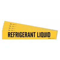 Pipe Marker: Refrigerant Liquid, Yellow, Black, Fits 2 1/2 to 7 7/8 in Pipe O.D., 5 PK (MPN 7235-1-PK)