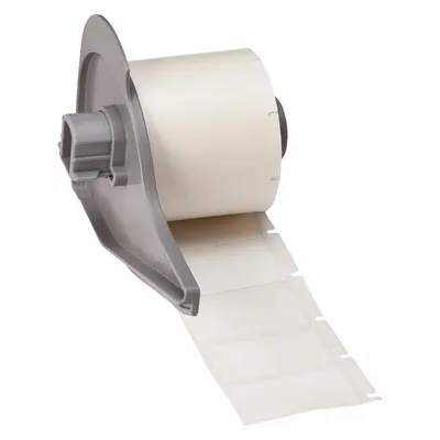 BRADY Wraparound Label: 3/4 in x 1 1/2 in, 1 1/2 in, Vinyl, White (Matte) - Brady Precut Label Rolls