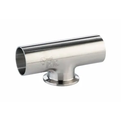 MAXPURE Sanitary Tee Fitting: Short Outlet Tee, 4 in OD x 4 in OD x 4 in OD Size - 316 Stainless Steel Sanitary Tube Fittings