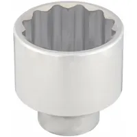 WESTWARD Socket: Metric, 1 in Drive Size, 75 mm Socket Size, 12-Point, Std, Chrome, Socket (MPN 45J255)