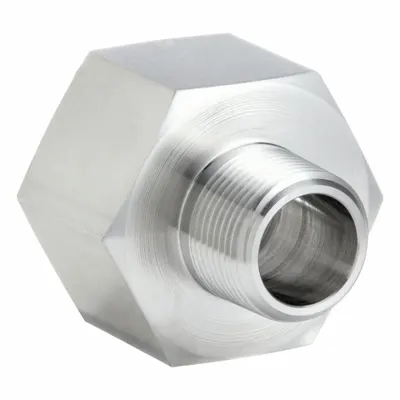 PARKER Metal Pipe Straight: Straight, 316 Stainless Steel, 1/4 in x 1 in, 3,600 psi - Extreme Pressure Threaded Pipe Fittings