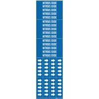 Pipe Marker: Nitrous Oxide, Blue, White, Fits 3/4 in and Smaller Pipe O.D., 3 Pipe Markers (MPN 87746)