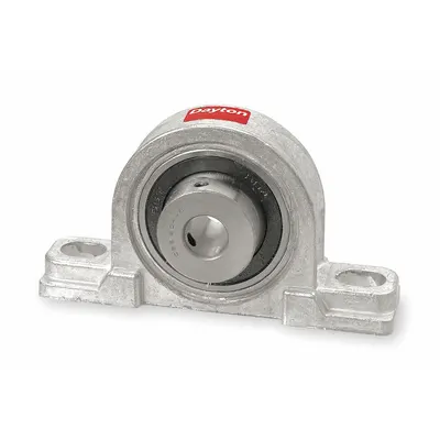 Dayton Pillow Block Bearing: 1 in Bore, Zinc Die Cast, Set Screws, 1 1/4 in Shaft Ht - General Purpose Pillow Block Ball Bearings