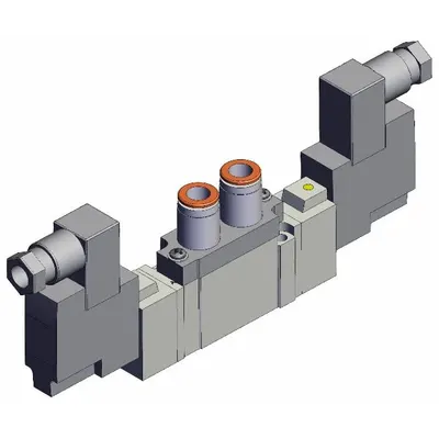 SMC Solenoid Valve: SY7000 Series, Double Solenoid, Five-Way / Two-Position - SMC SY Series Directional Control Valves