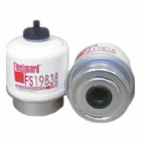 Can-type fuel/water separator with 10 13/16 in overall length, 3 5/16 in outside diameter, and 1/2 in inside diameter. Designed to remove water and contaminants from diesel fuel in agricultural and off-road equipment