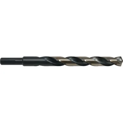 CLE-LINE Reduced Shank Drill Bit: 27/64", 135° Split Point, Black & Gold HSS - Reduced-Shank High-Speed Steel Jobber-Length Drill Bits