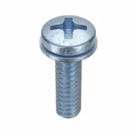 SEMS Screw: Internal Tooth, #6-32 Thread Size, 1/2 in Lg, Steel, Zinc-Plated, Pan, Phillips, 100 PK (MPN MPPII0-600500-100P)