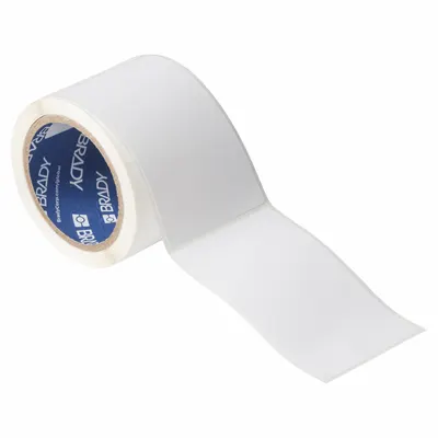 BRADY Pre-Cut Label Stock Roll: 5 in x 3 in, Acrylic, Permanent Adhesive, 200 Labels - Brady Inkjet Precut Label Rolls