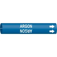 Pipe Marker: Argon, Blue, White, Fits 4 to 6 in Pipe O.D., 1 Pipe Markers, With Arrows (MPN 4162-D)