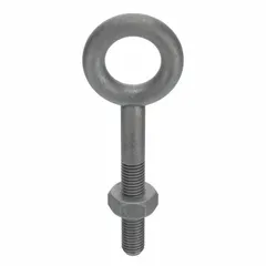 Steel, galvanized machinery eye bolt without shoulder. Thread size 7/8"-9, thread length 3 in. Includes nut. Used as a lifting point for rigging and hoisting applications.