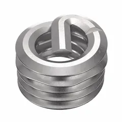 Screw-locking tanged helical insert for repairing or reinforcing threads in metal substrates. Features M4-0.70 coarse thread, plain finish, 18-8 material grade, and tensile strength of 200,000 to 250,000 psi. Requires 4.2mm drill bit and M4-0.70 STI tap. Supplied in a 1,000-piece pack.