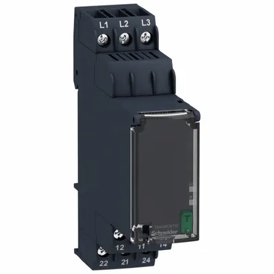 SCHNEIDER Phase Control Relay: DIN-Rail Mounted, 8 A Current Rating - DIN-Rail Mounted Relays