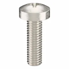 M3x0.50 thread, 10 mm length, 316 stainless steel, plain finish, Phillips drive, #1 drive size. Pan head machine screws for fastening components in assemblies, enclosures, and machinery where corrosion resistance is required. 100-pack.