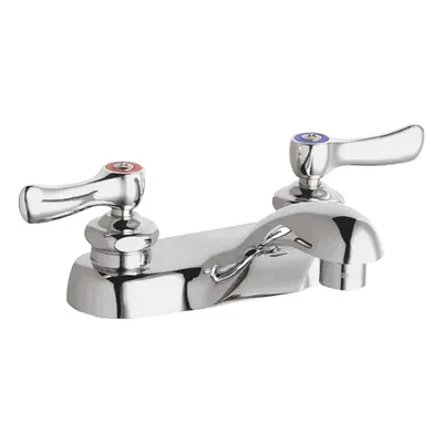 CHICAGO FAUCETS Low Arc Bathroom Faucet: 802, Cast Brass, Polished Chrome Finish - Centerset Handle Bathroom Faucets
