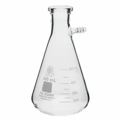 APPROVED VENDOR Filtering Flask, 500 mL, Conical, Colorless, Stopper Size 6, USP Type I