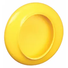This yellow vinyl flange cover is designed for 4-inch pipe with a 4 3/4-inch flange outer diameter and 1/16-inch flange thickness. It protects flanges from damage, dirt, and moisture during storage, transport, or assembly.