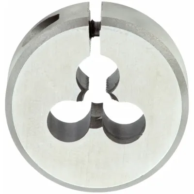 CLE-LINE Round Threading Die: #6-32 UNC, 1 in OD, Adj, High Speed Steel (MPN C65785) - Adjustable Round Threading Dies