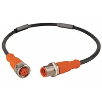 Cordset: M12 Male Straight X M12 Female Straight, 5 Pins, Black, PUR, 0.3 m Cable Lg (MPN EVC010)